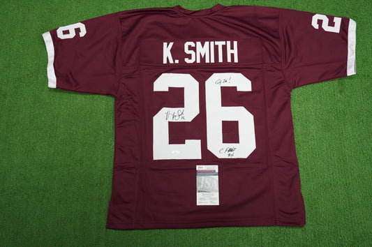KEVIN SMITH TEXAS A&M SIGNED JERSEY Dallas Cowboys w/INSCs L JSA