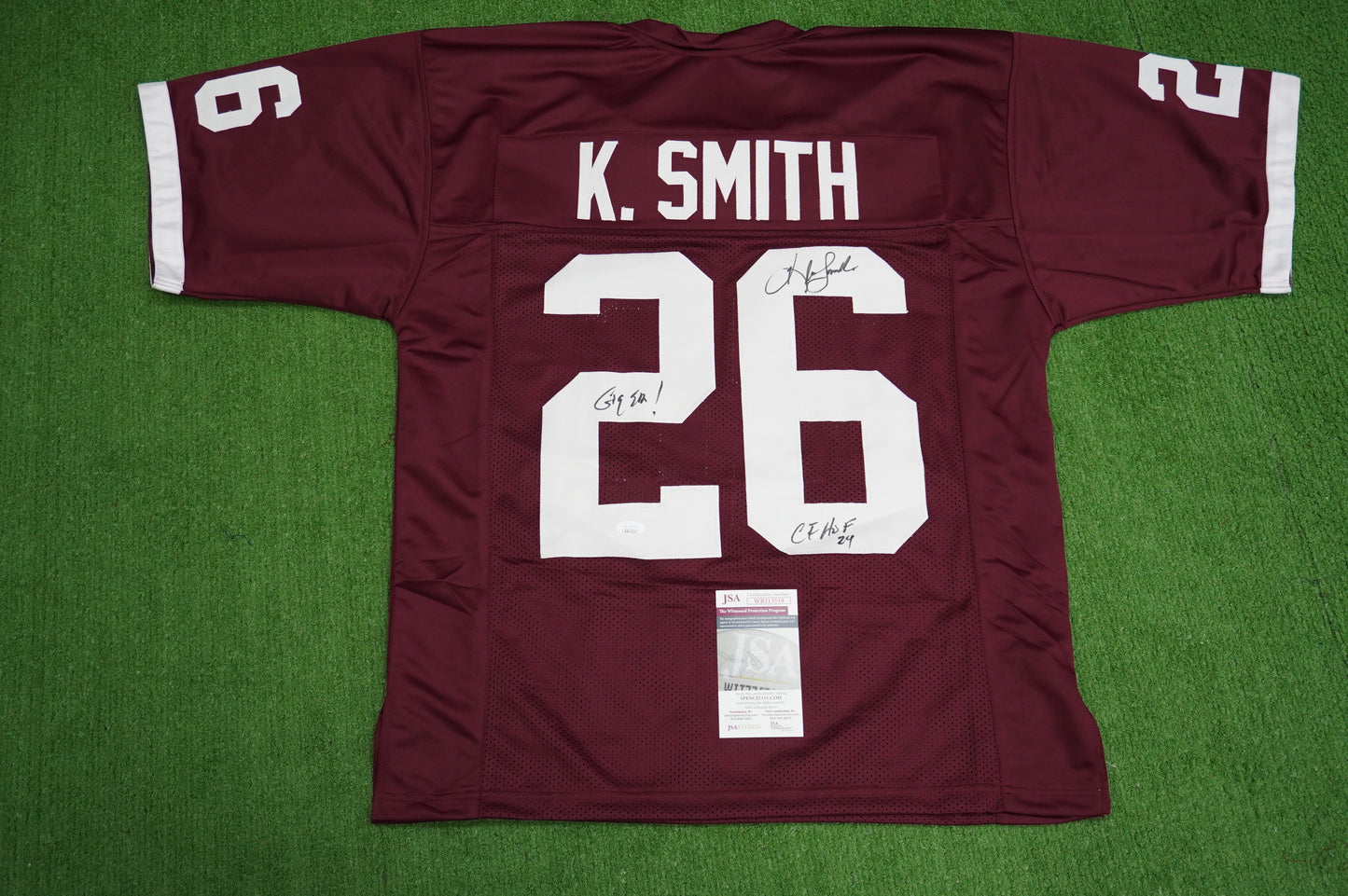 KEVIN SMITH TEXAS A&M SIGNED JERSEY Dallas Cowboys w/INSCs L JSA
