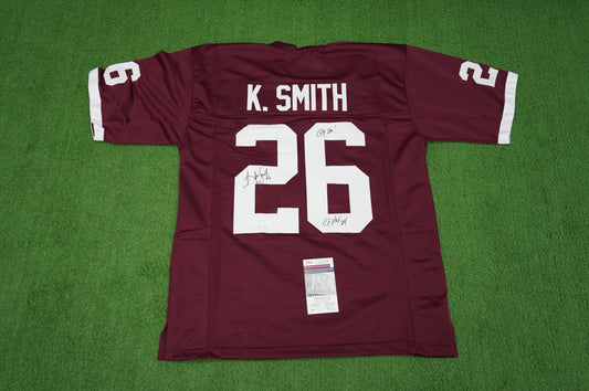 KEVIN SMITH TEXAS A&M SIGNED JERSEY Dallas Cowboys w/INSCs XL JSA