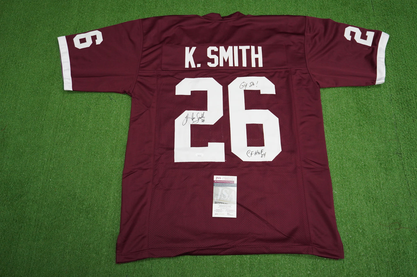 KEVIN SMITH TEXAS A&M SIGNED JERSEY Dallas Cowboys w/INSCs XL JSA