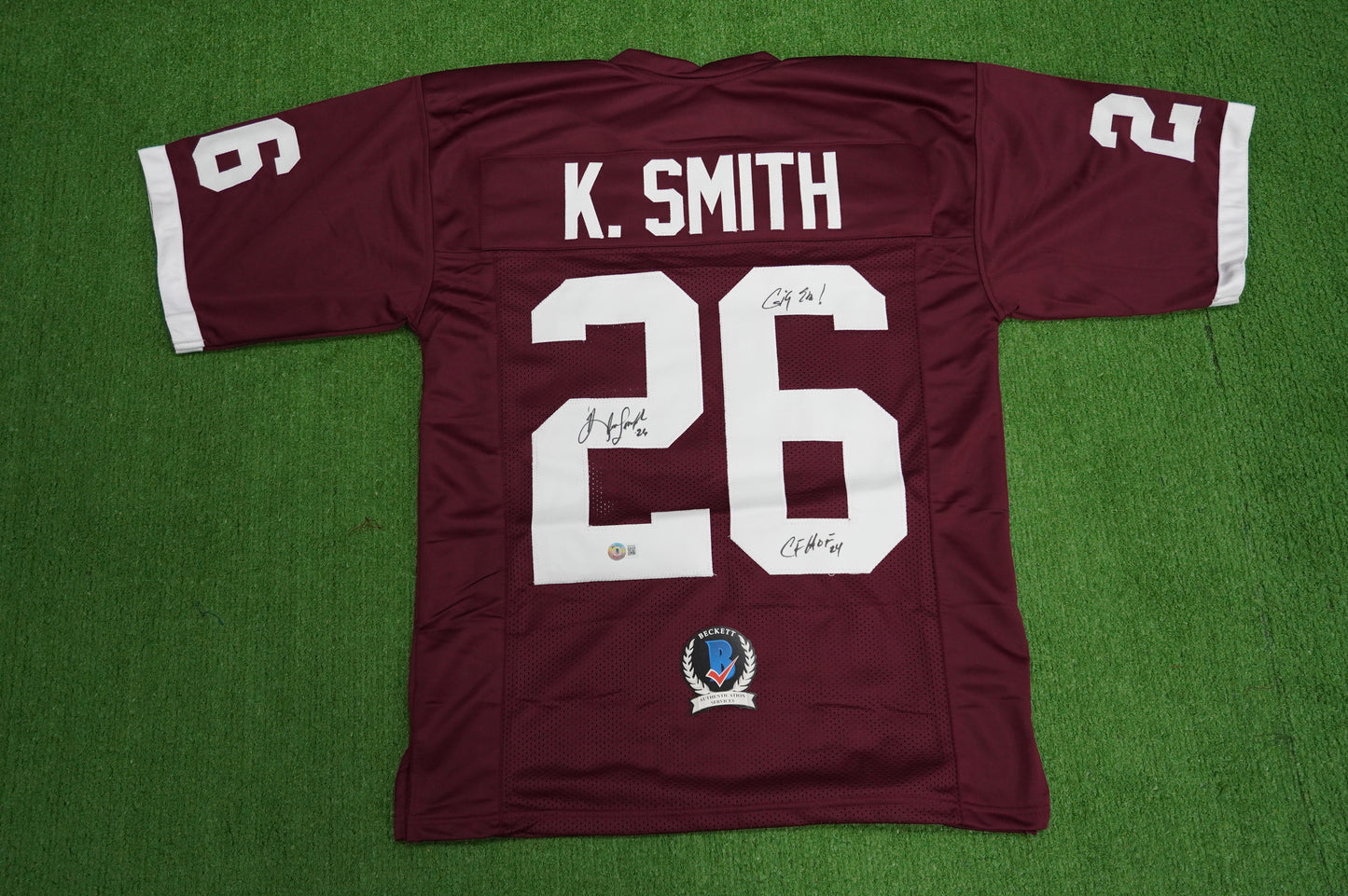KEVIN SMITH TEXAS A&M AGGIES SIGNED JERSEY w/INSCs Dallas Cowboys M BAS COA