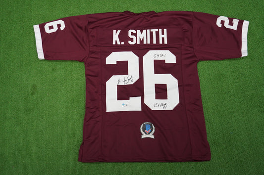 KEVIN SMITH TEXAS A&M AGGIES SIGNED JERSEY w/INSCs Dallas Cowboys M BAS COA