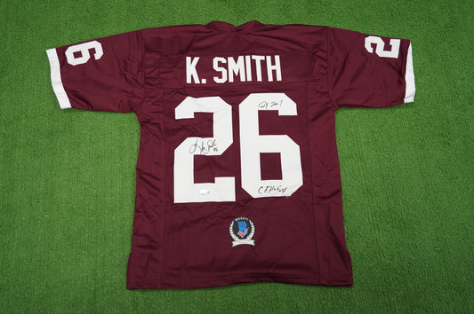 KEVIN SMITH TEXAS A&M AGGIES SIGNED JERSEY w/INSCs Dallas Cowboys M BAS COA