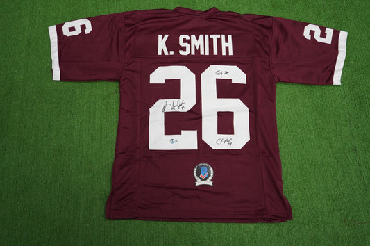 KEVIN SMITH TEXAS A&M AGGIES SIGNED JERSEY w/INSCs Dallas Cowboys M BAS COA