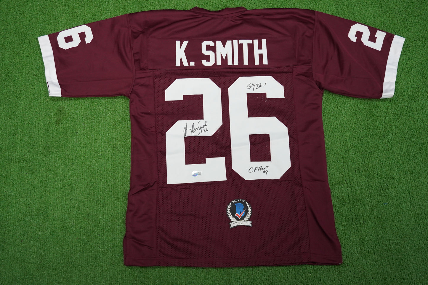 KEVIN SMITH TEXAS A&M AGGIES SIGNED JERSEY w/INSCs Dallas Cowboys M BAS COA
