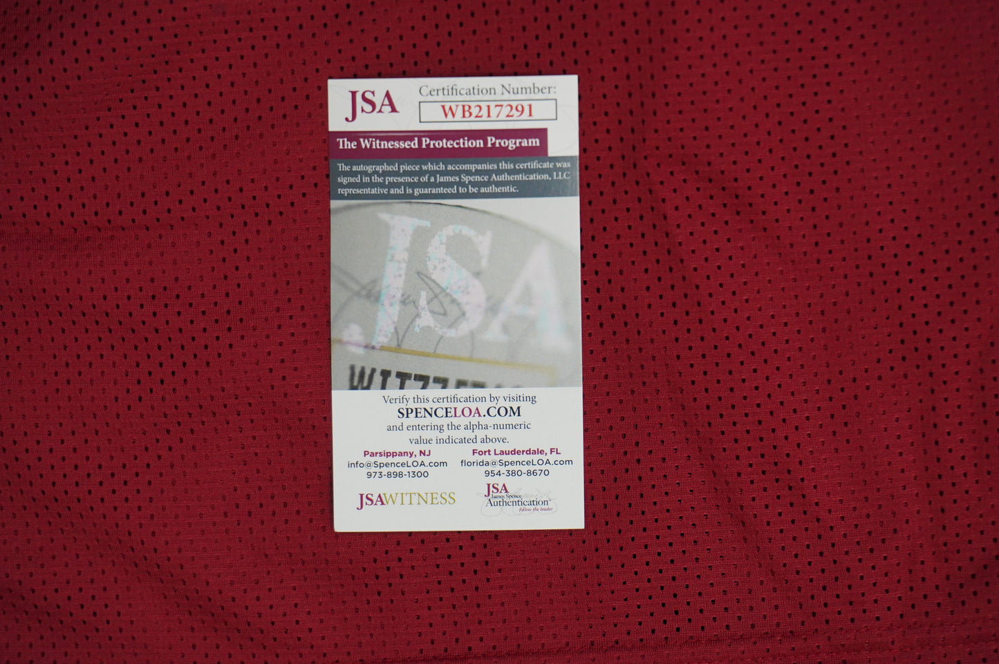 FELIX JONES ARKANSAS RAZORBACKS SIGNED JERSEY w/INSC Cowboys L JSA COA