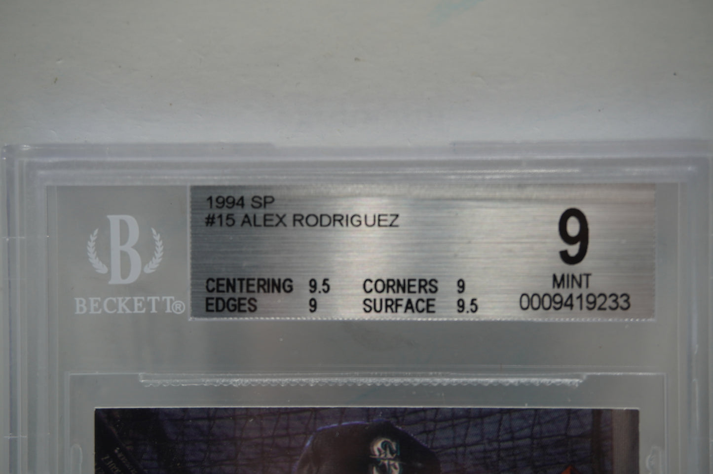1994 SP #15 Alex Rodriguez BGS 9