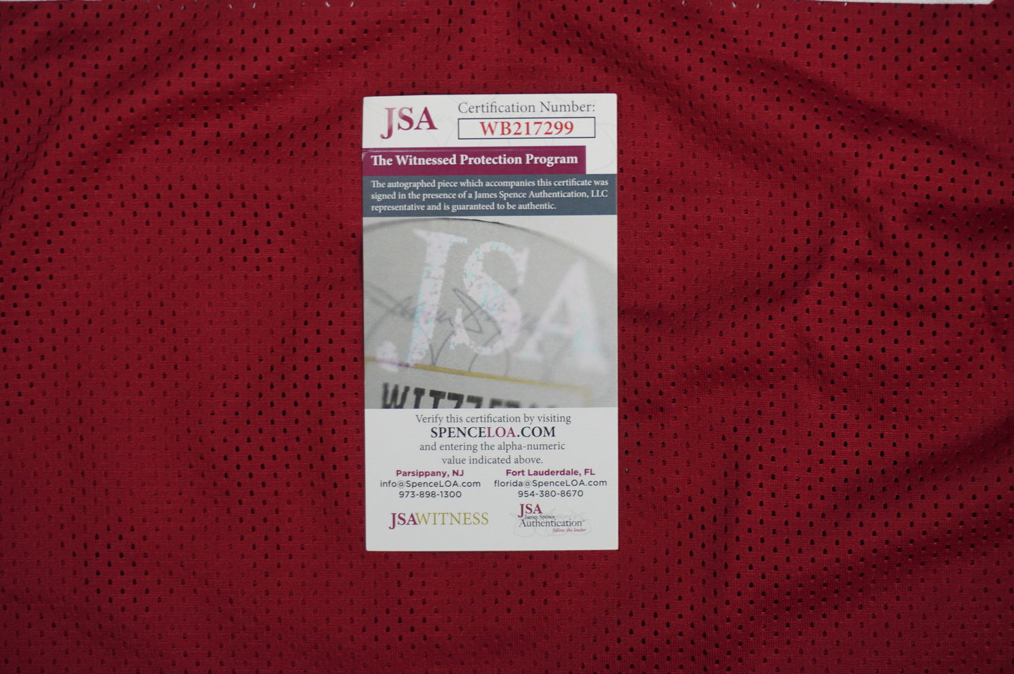 FELIX JONES ARKANSAS RAZORBACKS SIGNED JERSEY w/INSC Cowboys L JSA COA