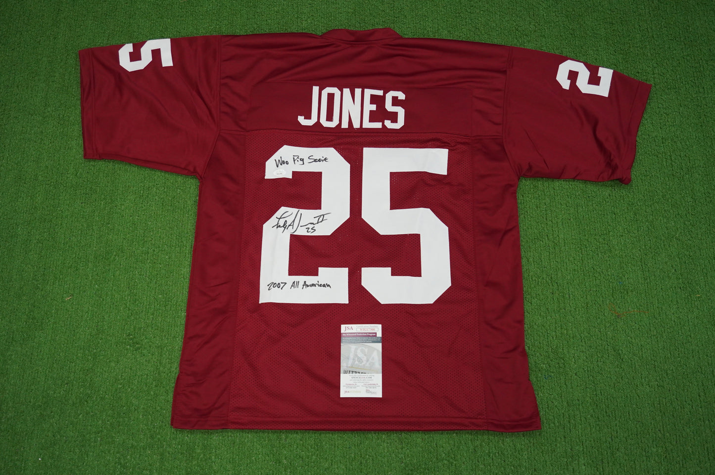 FELIX JONES ARKANSAS RAZORBACKS SIGNED JERSEY w/INSC Cowboys L JSA COA