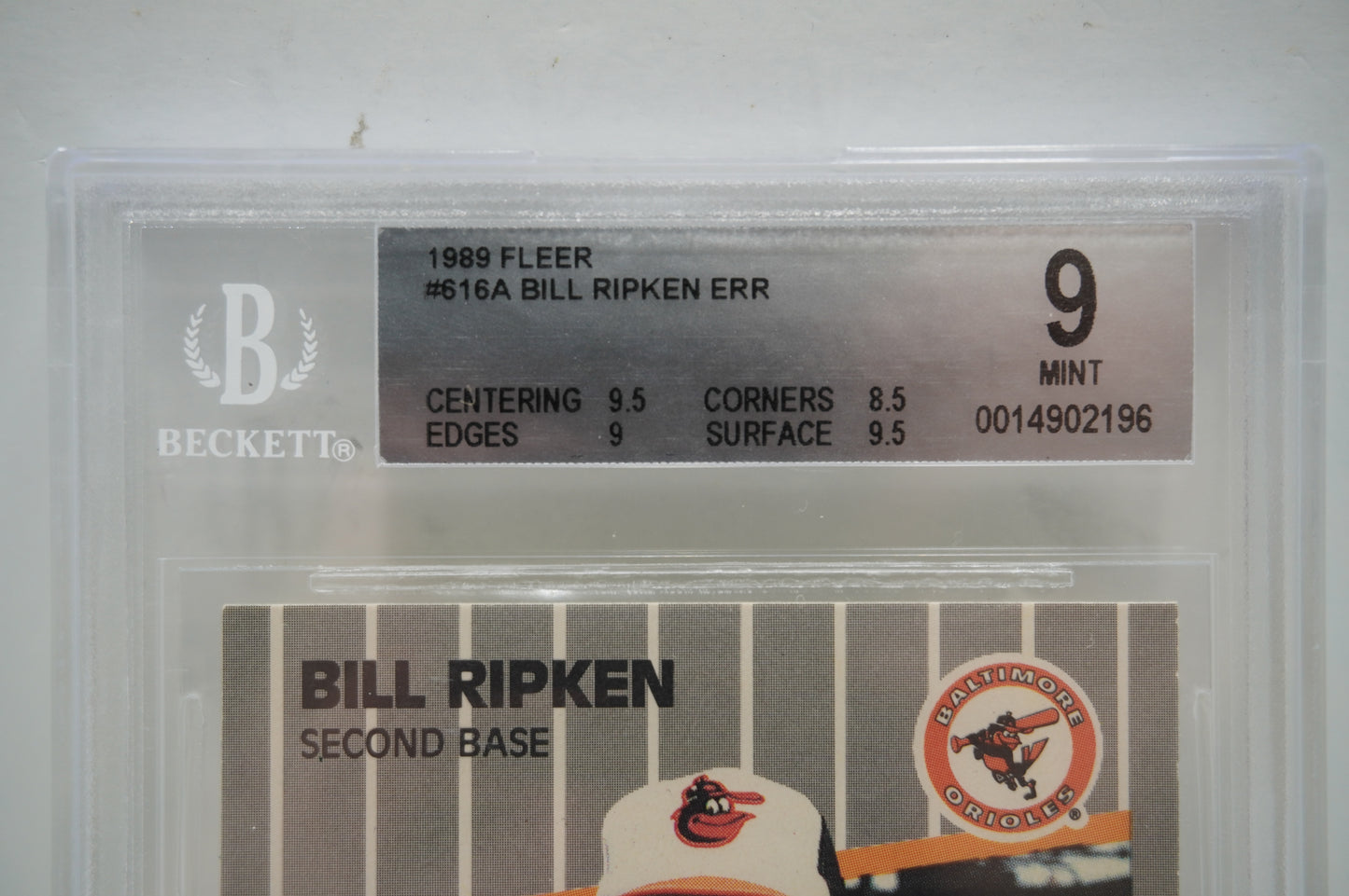 1989 Fleer #616 Bill Ripken ERR BGS 9