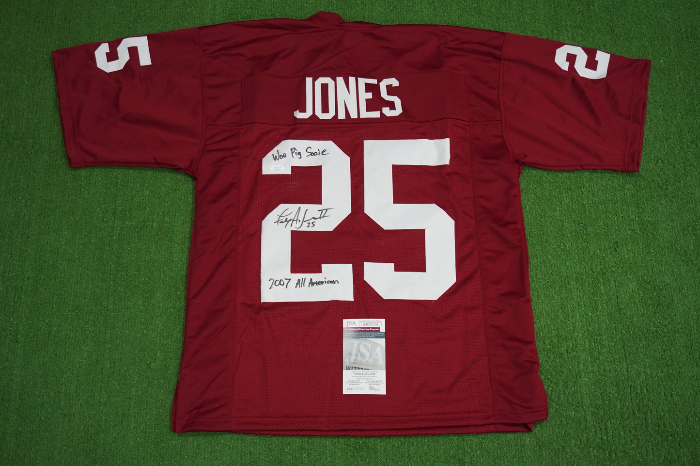 FELIX JONES ARKANSAS RAZORBACKS SIGNED JERSEY w/INSC Cowboys L JSA COA