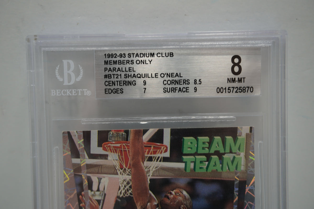 1992-93 Stadium Club Members Only Parallel BT21 Shaquille O'Neal BGS 8