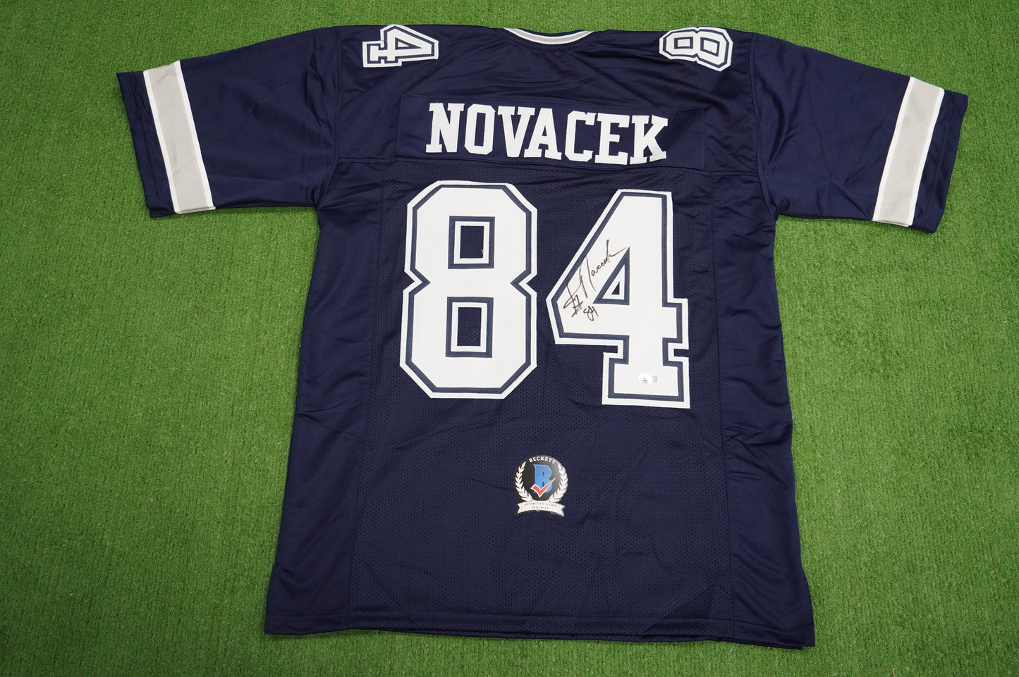 JAY NOVACEK SIGNED DALLAS COWBOYS BLUE JERSEY Size XL BAS COA