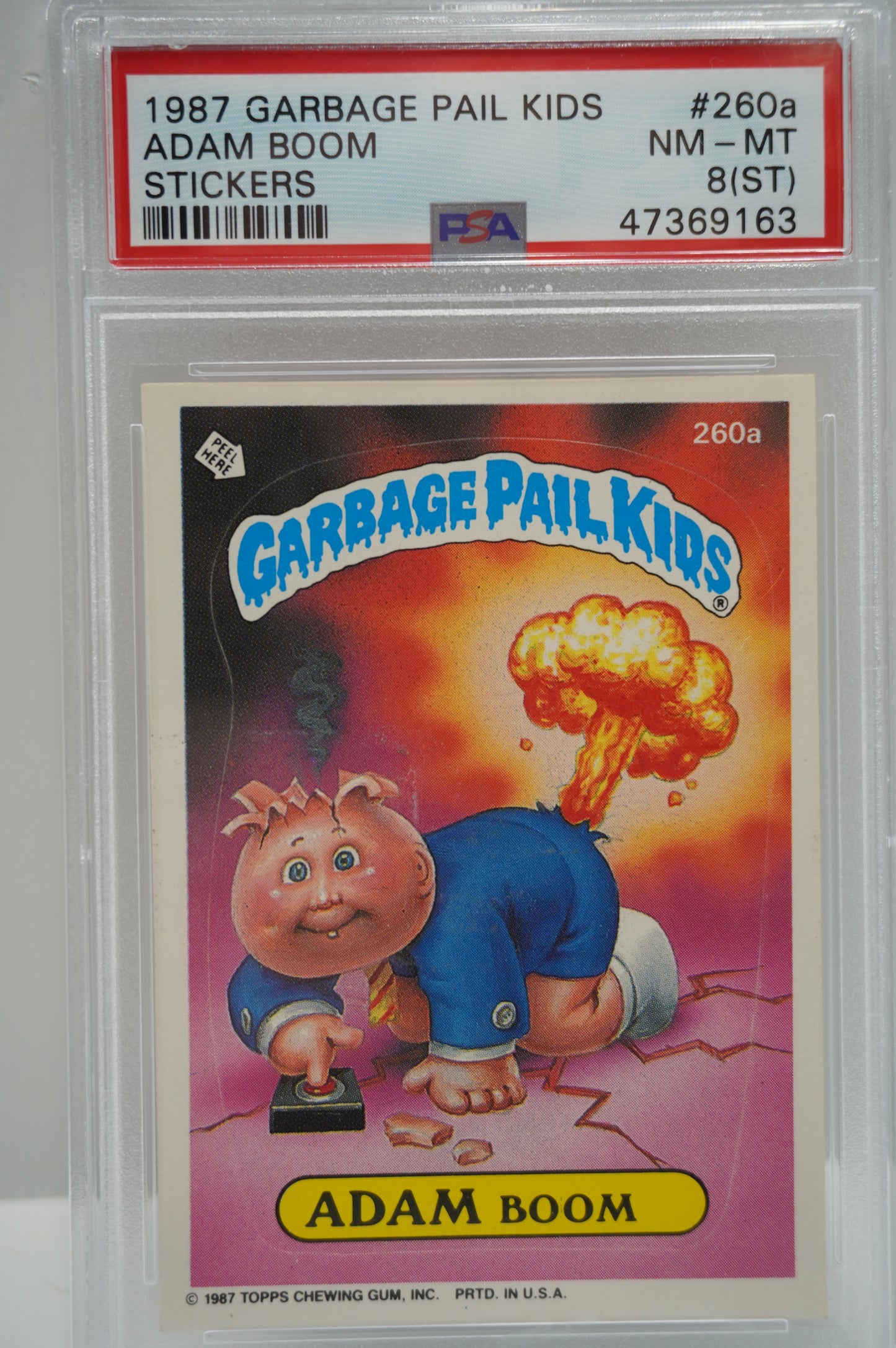 1987 Garbage Pail Kids Adam Boom Stickers PSA 8(ST)