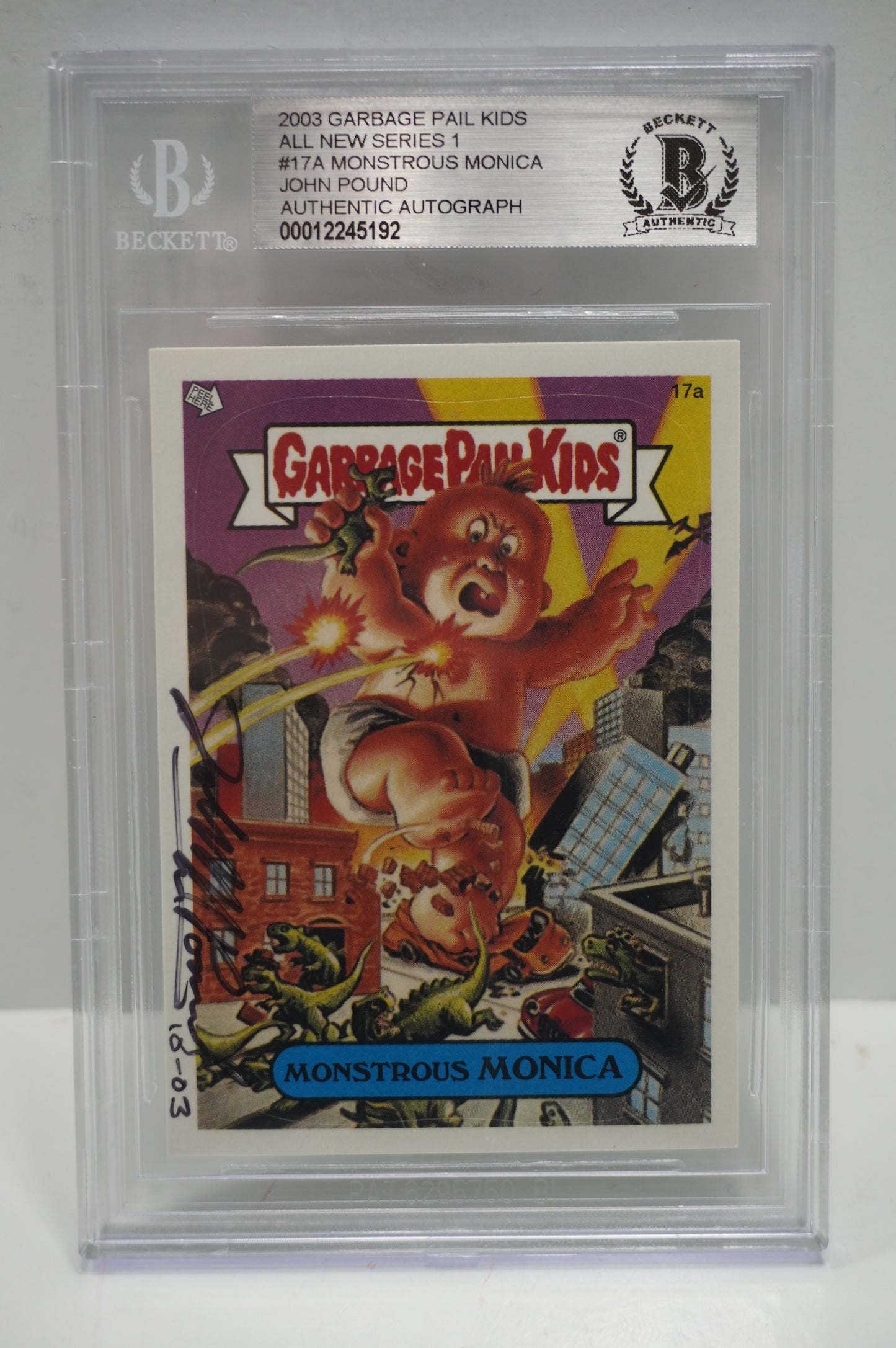 2003 Garbage Pail Kids All New Series 1 17A Monstrous Monica John Pound BGS Authentic
