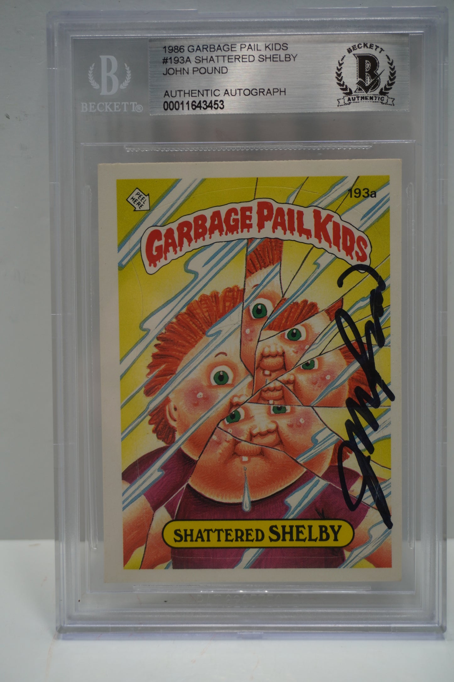 1986 Garbage Pail Kids 193A Shattered Shelby John Pound BGS Authentic