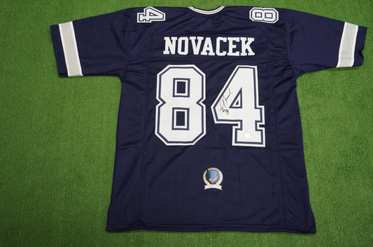 JAY NOVACEK SIGNED DALLAS COWBOYS BLUE JERSEY Size XL BAS COA