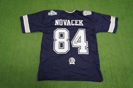 JAY NOVACEK SIGNED DALLAS COWBOYS BLUE JERSEY Size XL BAS COA