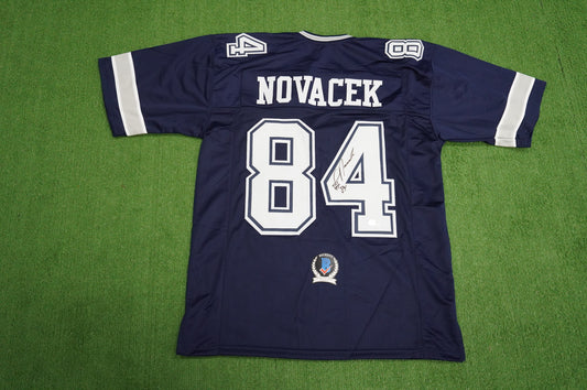 JAY NOVACEK SIGNED DALLAS COWBOYS BLUE JERSEY Size XL BAS COA