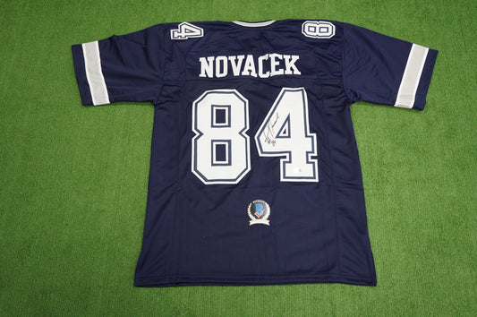 JAY NOVACEK SIGNED DALLAS COWBOYS BLUE JERSEY Size XL BAS COA