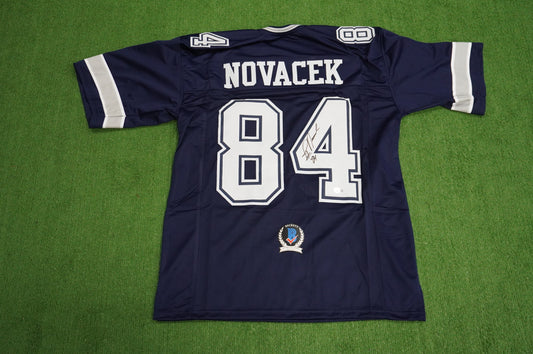 JAY NOVACEK SIGNED DALLAS COWBOYS BLUE JERSEY Size XL BAS COA