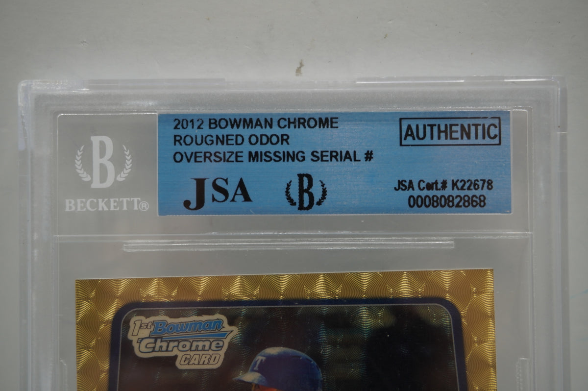 2012 Bowman Chrome Rougned Odor Oversize Missing Serial # BGS Authentic