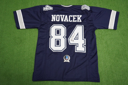 JAY NOVACEK SIGNED DALLAS COWBOYS BLUE JERSEY Size XL BAS COA