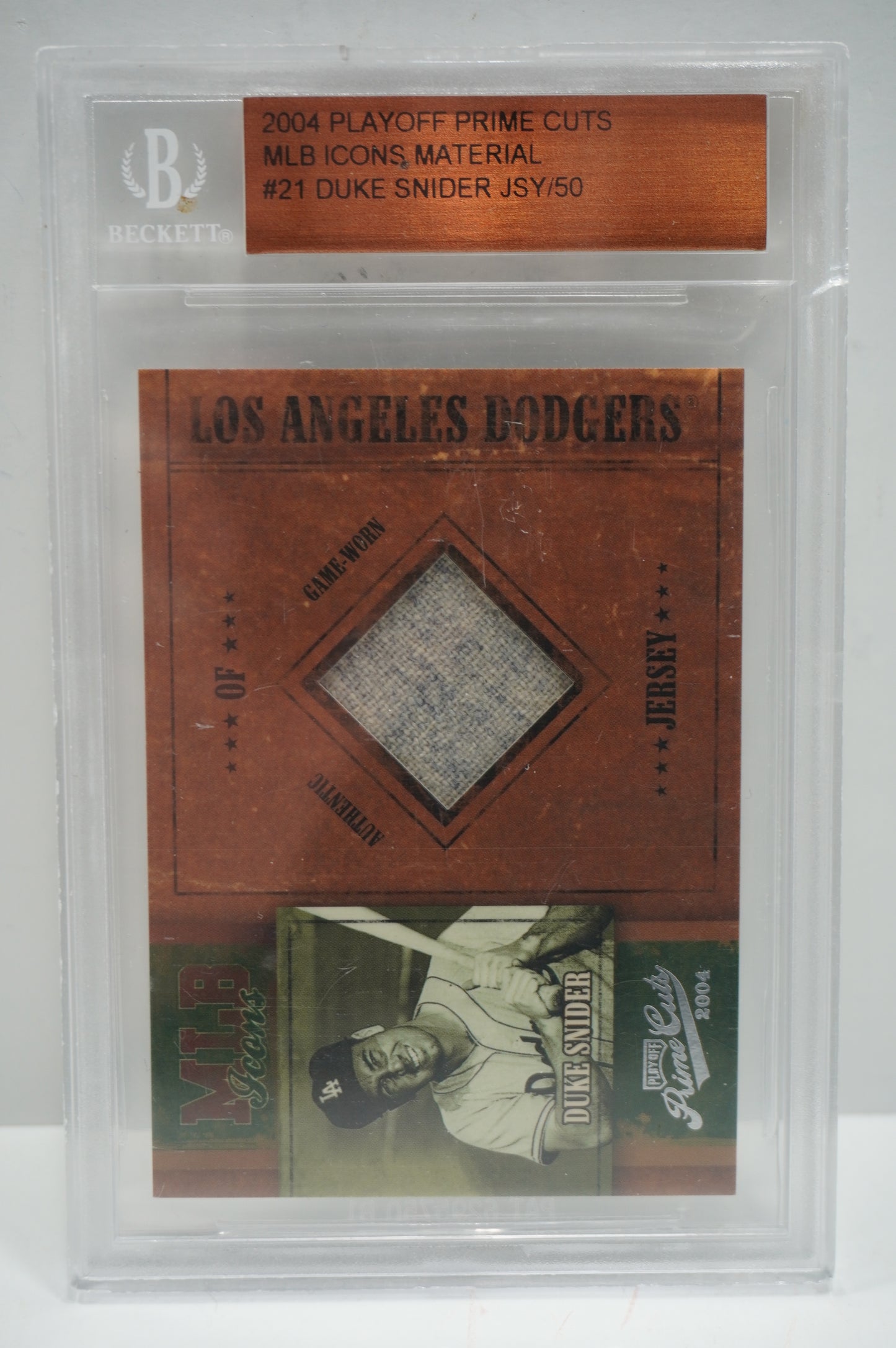 2004 Playoff Prime Cuts MLB Icons Material #21 Duke Snider JSY/50 Beckett
