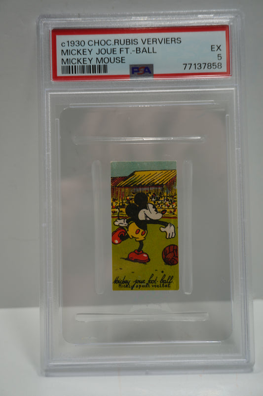 c1930 Choc.Rubis Verviers Mickey Joue FT-Ball Mickey Mouse PSA 5