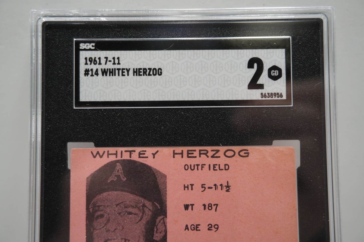 1961 7-11 #14 Whitey Herzog SGC 2