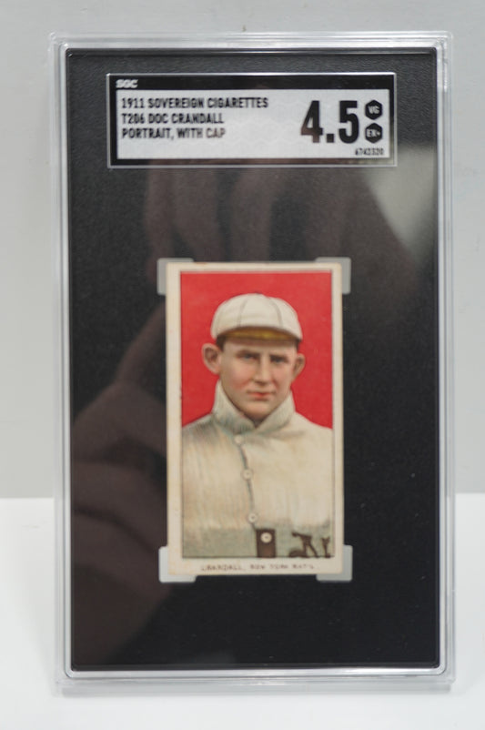 1911 Sovereign Cigarettes T206 Doc Crandall Portrait, With Cap SGC 4.5