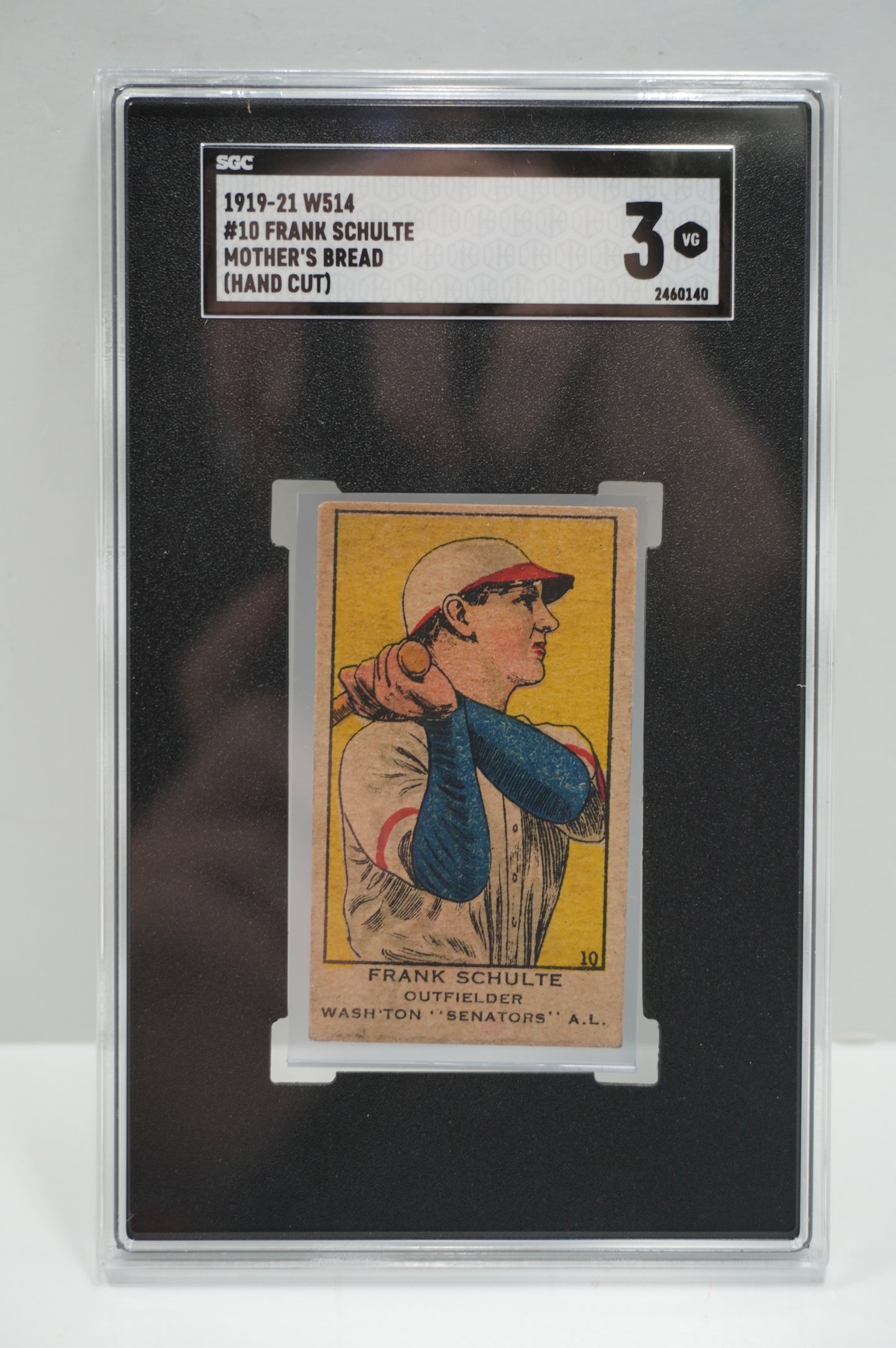 1919-21 W514 #10 Frank Schulte Bread (Hand Cut) SGC 3