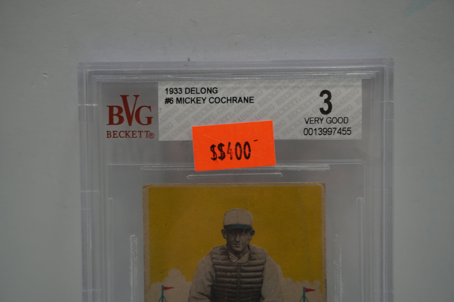 1933 Delong #6 Mickey Cochrane BVG 3