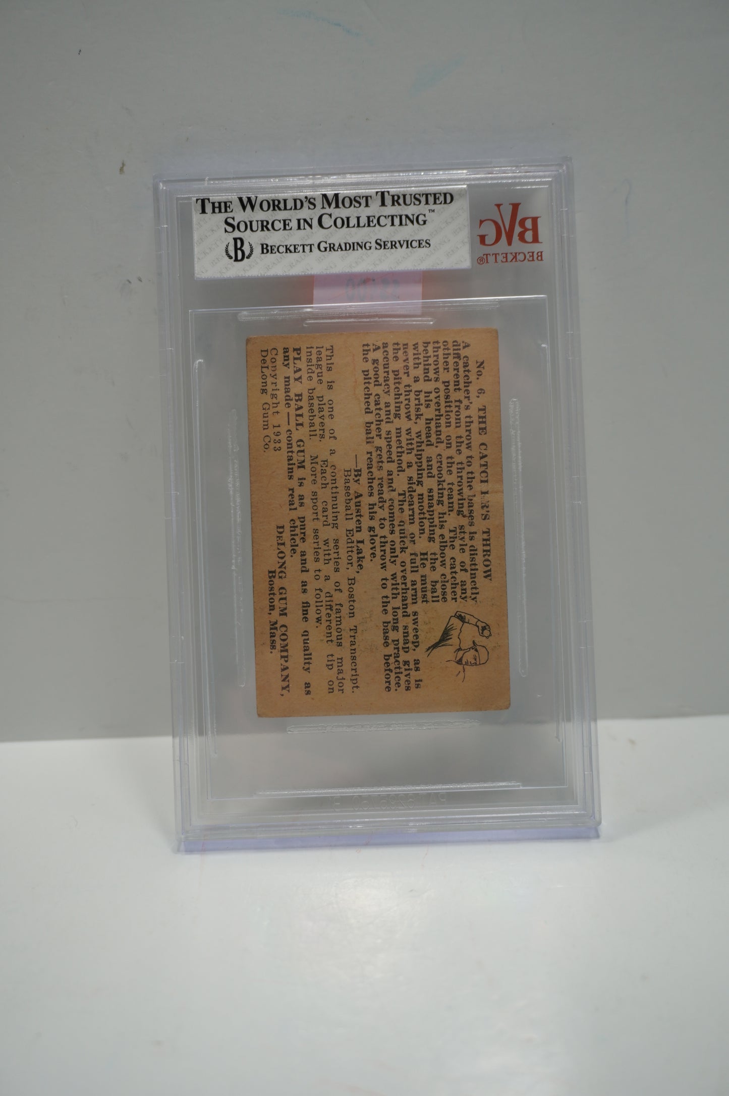 1933 Delong #6 Mickey Cochrane BVG 3