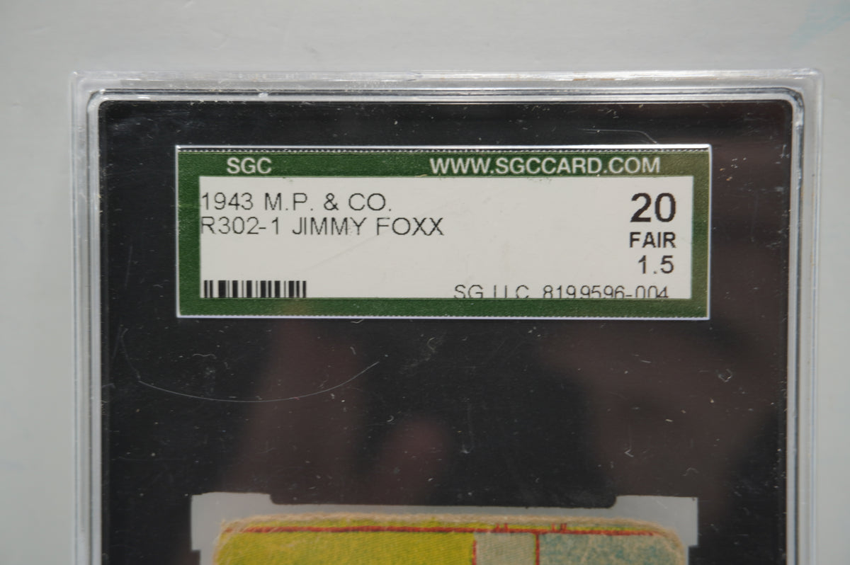 1943 MP & CO R302-1 Jimmy Foxx SGC 1.5