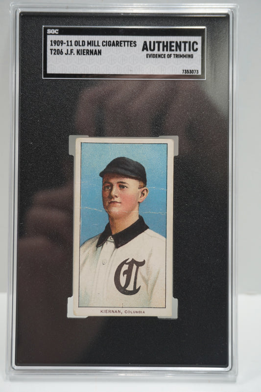 1909-11 Old Mill Cigarettes T206 J.F. Kiernan SGC Authentic