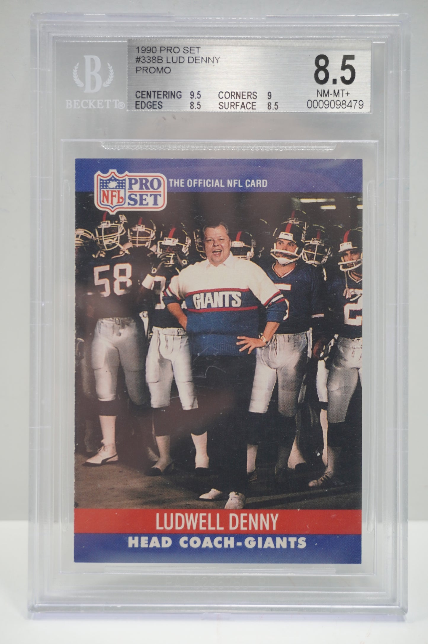 1990 Pro Set #338B Lud Denny Promo BGS 8.5