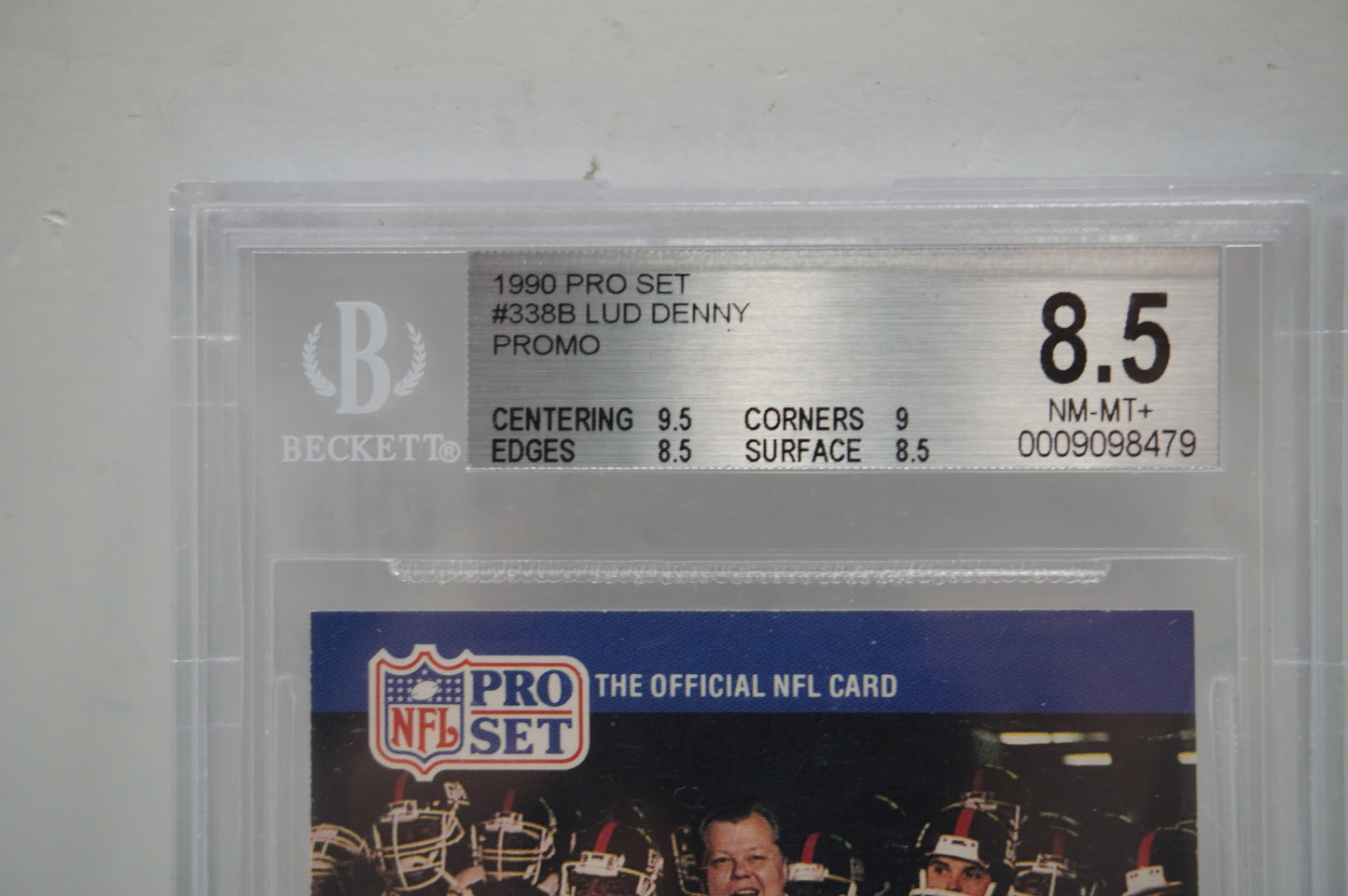 1990 Pro Set #338B Lud Denny Promo BGS 8.5