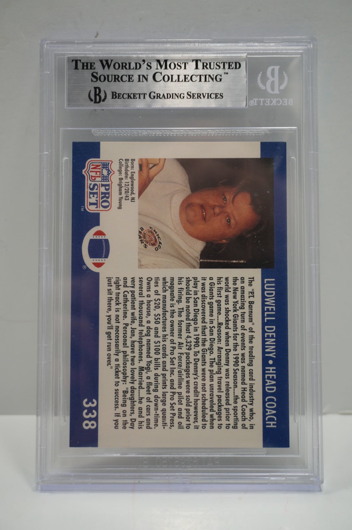 1990 Pro Set #338B Lud Denny Promo BGS 8.5