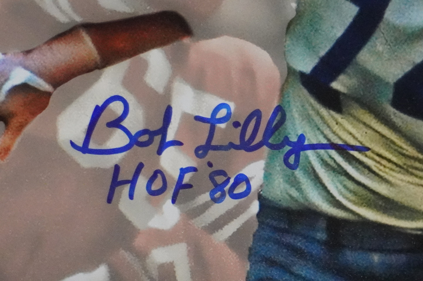 BOB LILLY DALLAS COWBOYS SIGNED 8x10 Custom Edit PHOTO BAS