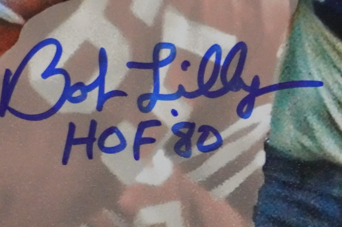 BOB LILLY DALLAS COWBOYS SIGNED 8x10 Custom Edit PHOTO BAS