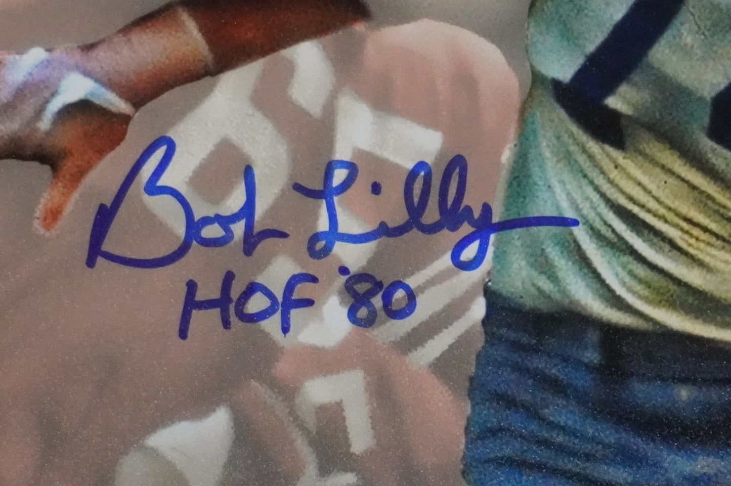 BOB LILLY DALLAS COWBOYS SIGNED 8x10 Custom Edit PHOTO BAS