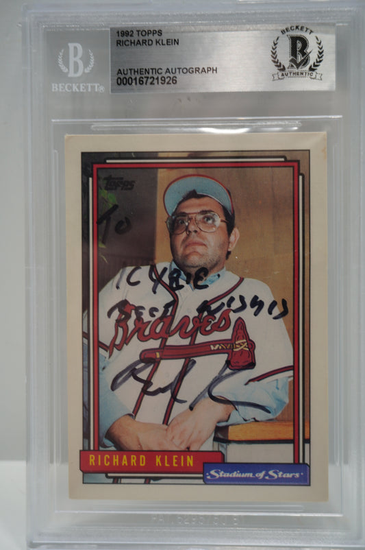 1992 Topps Richard Klein Becket Auto