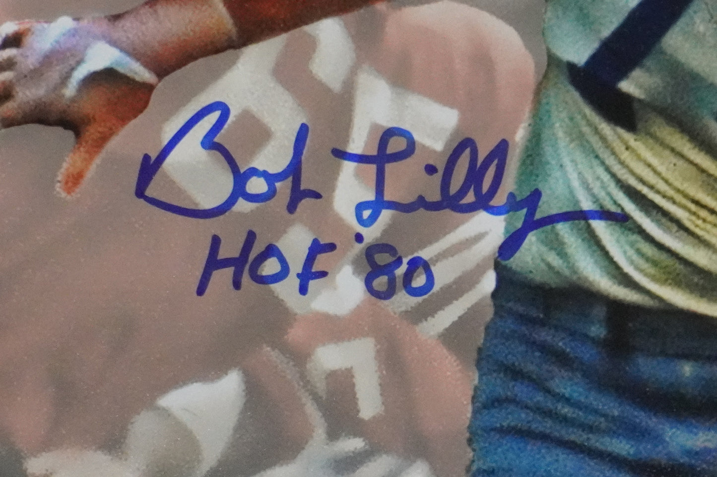 BOB LILLY DALLAS COWBOYS SIGNED 8x10 Custom Edit PHOTO BAS
