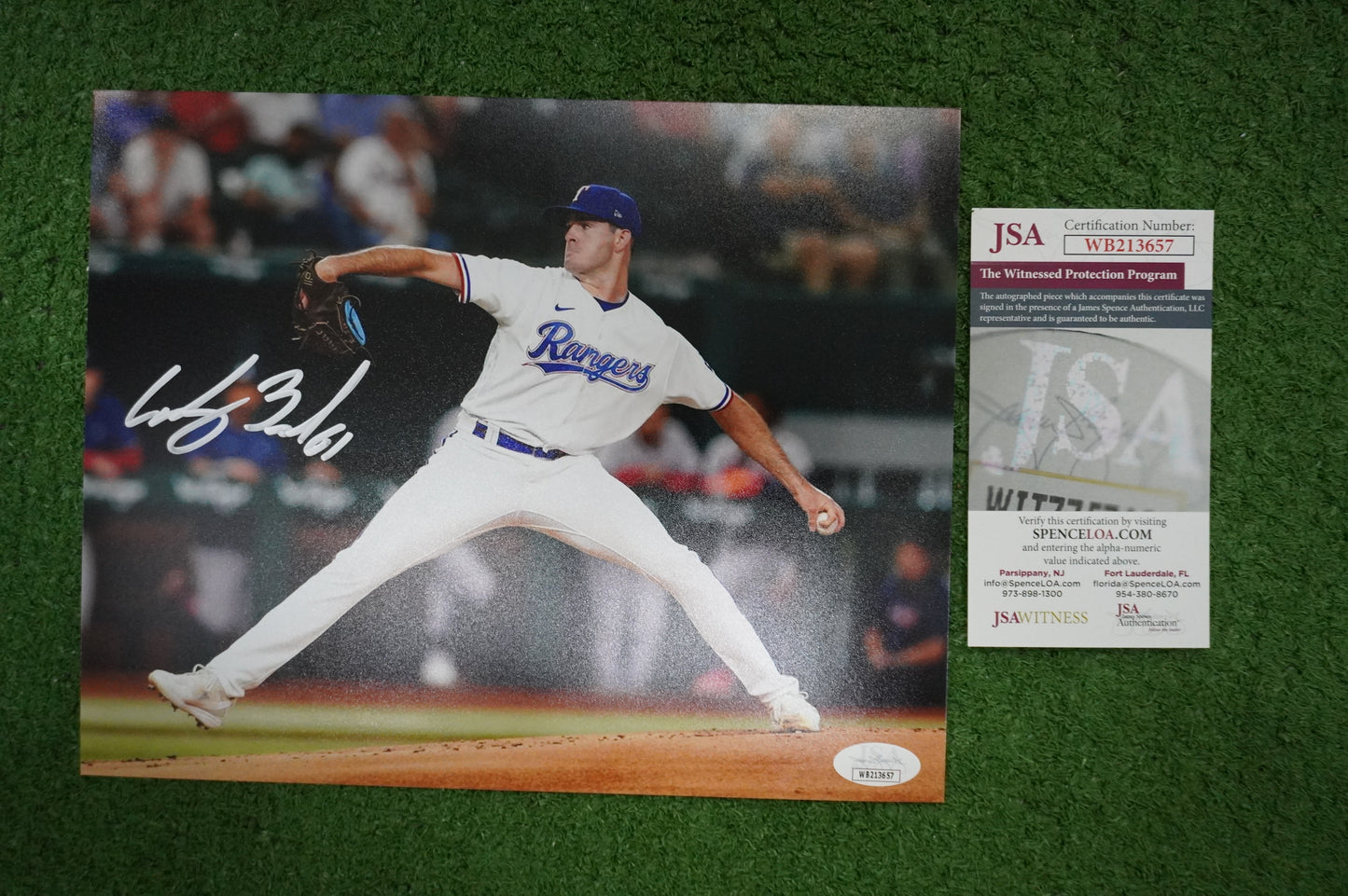 CODY BRADFORD TEXAS RANGERS SIGNED 8x10 PHOTO CircleChange JSA COA