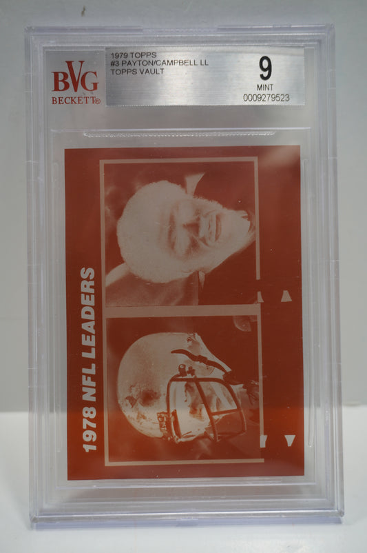 1979 Topps #3 Payton/Campbell LL Topps Vault BVG 9
