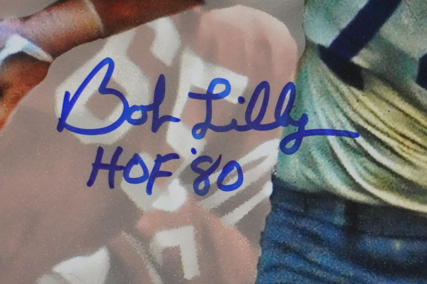 BOB LILLY DALLAS COWBOYS SIGNED 8x10 Custom Edit PHOTO BAS