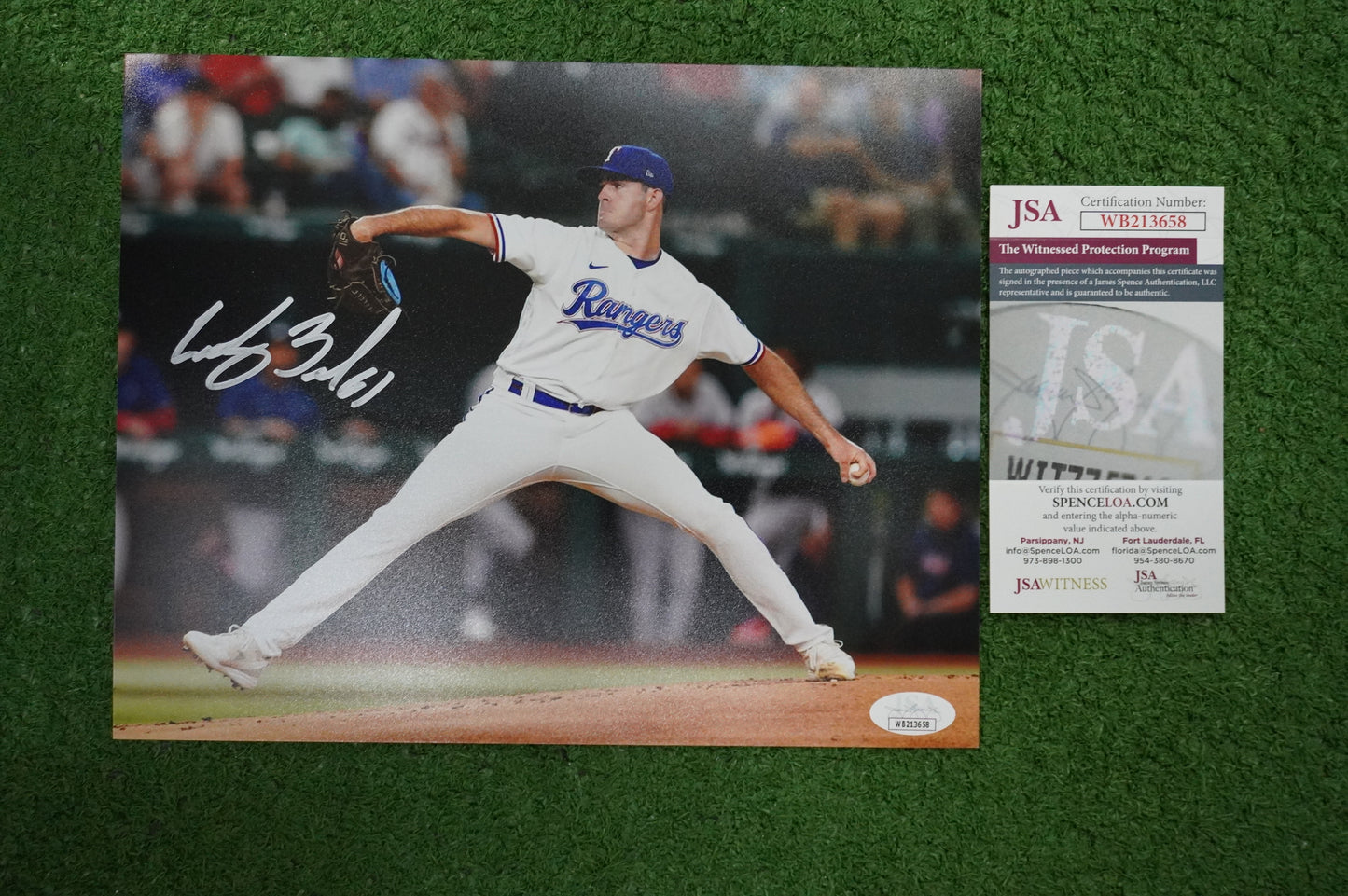 CODY BRADFORD TEXAS RANGERS SIGNED 8x10 PHOTO CircleChange JSA COA