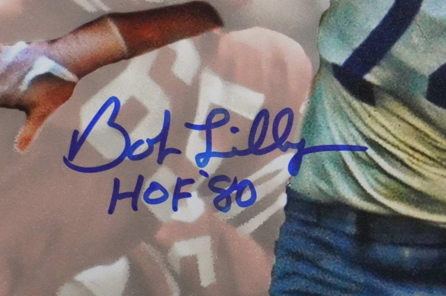 BOB LILLY DALLAS COWBOYS SIGNED 8x10 Custom Edit PHOTO BAS