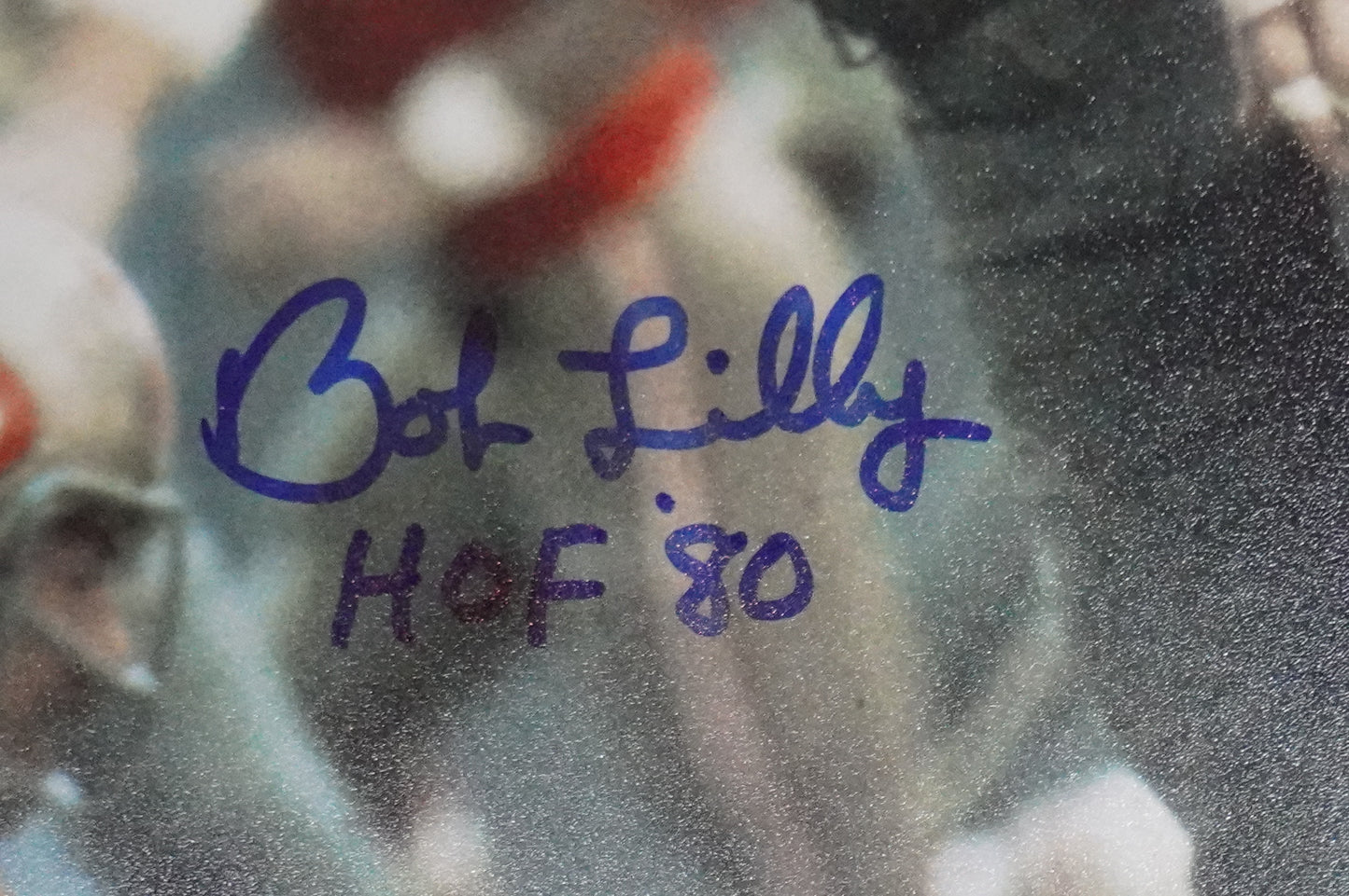 BOB LILLY DALLAS COWBOYS SIGNED 8x10 PHOTO w/HOF80 vs 49ers BAS